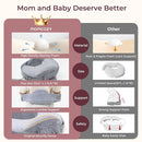 Momcozy CozyPro Nursing Pillow for Breastfeeding - All Around Ergonomic Comfort & Support - Pioneering Safety Fence - Plus Size Wider Feeding Pillow with Lumbar Support for Easier & Healthier Nursing by TinyTreasures Baby Boutique