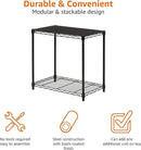 Amazon Basics 2-Shelf Stackable Storage, 13.3" D x 23.2" W x 22.2" H, Black by CozyNest Decor