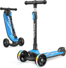 Besrey Kick Scooter for Kids Ages 3-10, 3-Wheel Folding Scooter with Adjustable Height, LED Light Wheels, Extra Wide Deck for Outdoor Activities by TinyTreasures Baby Boutique