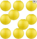 WYZworks Round Paper Lanterns 10 Pack (Yellow, 14") - Hanging Paper Lanterns Lamp for Wedding, Birthday, Party and Home Decorations with 8", 10", 12", 16" Option by GreenHaven Gardens