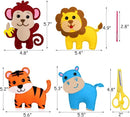 Safari Jungle Animals Sewing Kit Zoo Felt Animal DIY Crafts for Girls and Boys Educational Nursery Sewing for Kids Art Craft Kits for Beginners Set of 10 by TinyTreasures Baby Boutique