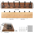 Coat Rack Wall Mount, Wooden Heavy Duty Coat Rack for Wall,6 Triple Coat Hanger Hooks for Hanging Coats,Jacket,Hat,Clothes (Brown, 6 Hooks) by CozyNest Decor