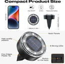 Mini Outdoor Solar Lights，4 Pqck Solar Garden Lights for Outside IP65 Waterproof, 8 LED Disc Landscape Lighting for Garden Yard Driveway Walkway Poolside Deck Lawn Patio,Cold White by CozyNest Decor