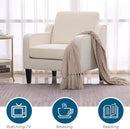 VINGLI Mid Century Modern Accent Chair, Beige Fabric Accent Chairs for Living Room Upholstered Armchair Sofa with Scooped Arms for Bedroom, Apartment, Studio, Office, Waiting Room by CozyNest Decor