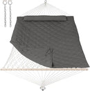 ANOW Outdoor Rope Hammock with Spreader Bars, Heavy Duty Hammock with Pad for Outdoors Indoors, 450 LBS Weight Capacity, Gray by GreenHaven Gardens