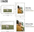 Vittanly 11x17 Picture Frames Set of 9, Shatter Resistant Plexiglass, Display 8x12 Pictures with Mat or 11x17 without Mat, Photo Frames for Wall Mount, Engineered Wood, Distressed White by CozyNest Decor