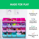 Humble Crew Supersized Toy Storage Organizer with 16 Removable Bins, White/Blue/Pink/Purple – Large Toy Storage for Toddlers Ideal for Kids' Rooms, Playrooms, and Nurseries - Modern Toy Bins for Kids by TinyTreasures Baby Boutique