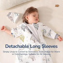 Baby Sleep Sack 3-6 Months, Cotton Detachable Long Sleeve Sleep Sack, 2.5 Tog Toddler Sleeping Sack with Temperature Strips, 2-Way Zipper Wearable Blankets for Newborns, Hot Air Balloon by TinyTreasures Baby Boutique