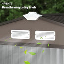 Outsunny 7' x 4' Outdoor Storage Shed, Garden Tool Metal Shed with Foundation Kit, Double Lockable Door, Air Vents and Sloping Roof, for Backyard, Patio, Lawn, Brown by GreenHaven Gardens