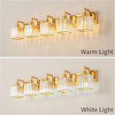 Modern Bathroom Vanity Light 5-Lights Chrome Crystal Wall Lamp Bathroom Modern Crystal Vanity Lighting by CozyNest Decor