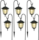 Dynaming 6 Pack Solar Hanging Lights Outdoor, Solar Powered Garden Decorative Lanterns with 6 x 38 Inch Shepherd Hooks, Waterproof Landscape Lighting for Lawn Patio Yard Pathway Driveway, Warm White by GreenHaven Gardens