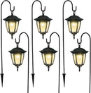 Dynaming 6 Pack Solar Hanging Lights Outdoor, Solar Powered Garden Decorative Lanterns with 6 x 38 Inch Shepherd Hooks, Waterproof Landscape Lighting for Lawn Patio Yard Pathway Driveway, Warm White by GreenHaven Gardens