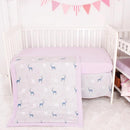 CaSaJa Baby 3-Piece Crib Bedding Set for Boys Girls, Including Soft Quilted Comforter(Blanket), Fitted Crib Sheet and Skirt, Soft Nursery Bedding Set Made of Silky Comfy Materials, Reindeer Forest by TinyTreasures Baby Boutique