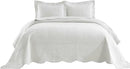 MarCielo 3-Piece 100% Cotton Oversized Bedspread Lightweight Quilt Coverlet Embroidery Farmhouse Bedding Set (TG Bright White, Oversized King (118"x106")) by CozyNest Decor