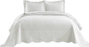 MarCielo 3-Piece 100% Cotton Oversized Bedspread Lightweight Quilt Coverlet Embroidery Farmhouse Bedding Set (TG Bright White, Oversized Queen (100"x106")) by CozyNest Decor