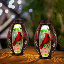 Starsoul 2 PC Cardinal Outdoor Solar Lantern Cardinal Solar Light Waterproof Tabletop Lamp with Hollowed-Out Design for Yard Patio Garden Pathway by GreenHaven Gardens