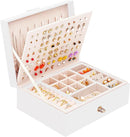 Girls Jewelry Box for Earrings Jewelry Organizer Box Teen Girls Earrings Organizer Jewelry Box Earring Holder Organizer Stud Earring Box for Girls Womens Jewelry Case Organizer White by TinyTreasures Baby Boutique