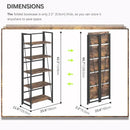 4NM No Assembly Foldable Bookshelf, 5-Shelf Collapsible Bookcase Storage for Small Spaces, 62.2" H, Rustic Brown and Black by CozyNest Decor