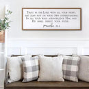 Trust in the Lord With All Your Heart Bible Verse Framed Wall Art, 40''×15'' Rustic Religious Christian Proverbs 3:5-6 Sign, Horizontal Holy Inspirational Catholic Scripture Decor by CozyNest Decor