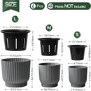 T4U African Violet Pots, 4 Inch Self Watering Pots for Indoor Plants, 6 Pack Small Planters, Durable Charcoal Gray Plastic Small Pots for Indoor Plants, Flower by GreenHaven Gardens