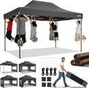 COBIZI 10x15 Pop Up Canopy Tent Heavy Duty with Sidewall, Commercial Outdoor Easy Pop Up Gazebo for Party Wedding All Weather Waterproof UV 50+ with Roller Bag(Leg Upgraded),Gray by GreenHaven Gardens