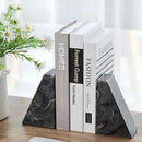 Marble Bookends for Heavy Books, Decorative Book Ends for Shelves, Titanium Black Stone Durable and Heavy-Duty Book Ends for Hardback Books & CDS, Unique Book Stopper & Holder, Set of 2 by CozyNest Decor