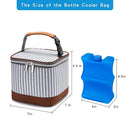 Breastmilk Cooler Bag with Ice Pack Fits 4 Baby Bottles Up to 5 Ounce, Baby Bottle Cooler Bag Great for Nursing Mom Daycare, Straps by TinyTreasures Baby Boutique
