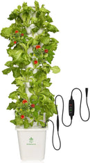Hydroponic Tower Growing System，45 Pods Vertical Garden，Suitable for Indoor and Greenhouse, Grow Herbs and Vegetables，Houseplant Farming with Water Circulation and Automatic Timer by GreenHaven Gardens