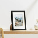 Vittanly 8.5x11 Picture Frames Set of 9, Shatter Resistant Plexiglass, Display 6x8 Pictures with Mat or 8.5x11 without Mat, Photo Frames for Wall or Tabletop, Engineered Wood, Black by CozyNest Decor