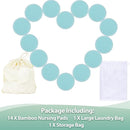 wegreeco Nursing Breast Pads (14 Pack) + Laundry Bag & Travel Storage Bag, 4.7 inch - Washable & Reusable Breastfeeding Nursing Pads (Plain Shape, Light Blue, Large) by TinyTreasures Baby Boutique