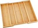 Utoplike Bamboo Expandable Kitchen Drawer Organizer, Adjustable Utensil Holder and Cutlery Tray Organiser, Drawer Divider for Silverware, Flatware, Knives in Kitchen, Bedroom, Living Room, 5 Slot by CozyNest Decor
