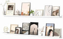 Heimlove Picture Ledge Shelf, Floating Shelves Set of 2, 72 Inches Long Large Picture Shelf for Wall with Ledge, Kids Bookshelf Wall Mounted for Living Room Bedroom Decor Books Photo Frames, White by CozyNest Decor