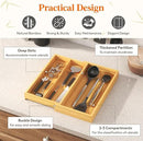 Lifewit Utensil Drawer Organizer, Expendable Cooking Silverware Tray for Kitchen Drawer, Bamboo Adjustable Cutlery Flatware Holder, Spatula Tools and Gadgets Storage Divider, 3 Compartments, Natural by CozyNest Decor