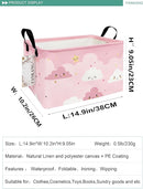 FANKANG Storage Bins, Nursery Hamper Canvas Laundry Basket Foldable with Waterproof PE Coating Large Storage Baskets for Kids Boys and Girls, Office, Bedroom, Clothes,Toys(Rec-pink cloud ） by TinyTreasures Baby Boutique