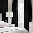 MIULEE Linen Texture Curtains for Bedroom Solid 100% Blackout Thermal Insulated Halloween Black Curtains Grommet Room Darkening Drapes for Living Room Nursery 52x84 Inch (2 Panels) by TinyTreasures Baby Boutique
