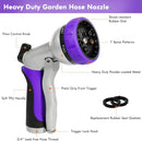 RESTMO Garden Hose Nozzle, Heavy Duty Metal Water Hose Nozzle with 7 Adjustable Spray Patterns, High Pressure Hand Sprayer with Flow Control, Best for Watering Plant & Lawn, Washing Car & Pet, Purple by GreenHaven Gardens