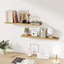 Fun Memories Floating Shelves for Wall, 36" Rustic Wood Deep Wall Mounted Shelves with Invisible Brackets for Decor & Storage, Floating Shelf for Living Room, Bathroom (Oak, Set of 2) by CozyNest Decor
