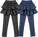 Girls School Uniform Pants Leggings with Skirts Stretch Warm Jegging 4-12 Years by TinyTreasures Baby Boutique