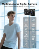 Digital Camera, Autofocus 48MP 4K Camera for Photography with 32GB Card, Portable Compact Point and Shoot Digital Camera for Teens Adult Beginner Kids with Metal Shell, 2000 mAh Battery by TinyTreasures Baby Boutique