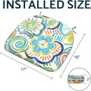 Indoor/Outdoor Chair Cushions 16x17 Inch, Patio Chair Cushions with Ties, All Weather Seat Cushions for Patio Furniture Home Garden Chair Use, Set of 4, Flower Blue by GreenHaven Gardens