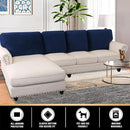 PrinceDeco Sectional Couch Covers Velvet Cushion Covers for Sectional Couch Washable Cushion Covers for Sectional Sofa Pet Friendly Sectional Sofa Slipcovers(1 Chaise Back+ 3 Sofa Back,Navy) by CozyNest Decor