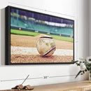 ElephantStock Baseball In Stadium Wall Art - Horizontal Framed Canvas - 1-Piece Living Room Wall Decor - Car Photography Canvas Print - Brown and Beige Decor for Wall - 25" X 17" by CozyNest Decor