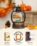 Fall Snow Globes, Blue Truck Pumpkin and Gnome Scene Snow Globes, Glittering Lantern with Timer, Snow Globe Lantern USB or Battery Powered for Fall Festival Thanksgiving Day Decor by CozyNest Decor