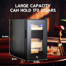 Tylza Cigar Humidor Cabinet 25L, Temp & Humidity Control Electric Humidors for Cigars, 170 Cigars, Digital Hygrometer, Safety Lock, Cigar Humidors with Cedar Wood Drawer Shelves, Cigar Gifts for Men by CozyNest Decor