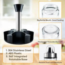 Mlici Oil and Vinegar Dispenser Set of 6 Bottles, Stainless Steel Salt Pepper Holder with 360° Rotating Holder, Cruet Soy Sauce - Premium Glass Condiment for Kitchen, Tabletop, Kitchen Containers by CozyNest Decor