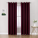 ChrisDowa Grommet Blackout Curtains for Bedroom and Living Room - 2 Panels Set Thermal Insulated Room Darkening Curtains (Burgundy Red, 52W x 84L) by CozyNest Decor