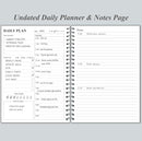Daily Planner Undated - A5 To Do List Notebook Hourly Schedules, Spiral Appointment Planner for Women and Men, PVC Hardcover, Inner Pocket, Elastic Closure, 5.8" x 8.3", Grey by TinyTreasures Baby Boutique