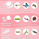 2 Set Bug Catcher for Kids- Educational Bug Catching Kit Including Butterfly Net, Insect Clip, Tweezer, Outdoor Toys for Kids Ages 3-10 (Pink) by TinyTreasures Baby Boutique
