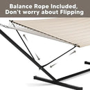 SUNCREAT Double Outdoor Hammock with 15 ft Stand, Standing Patio Hammocks for Outside, Beige by GreenHaven Gardens