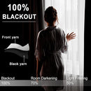 XWZO 100% Blackout Curtain Panels - Extra Wide Thermal Insulated Black Liner, Noise Reducing and Heat Blocking Rod Pocket Drapes for Hall and Studio Windows with Tiebacks, Black, W70 x L63, Set of 2 by TinyTreasures Baby Boutique